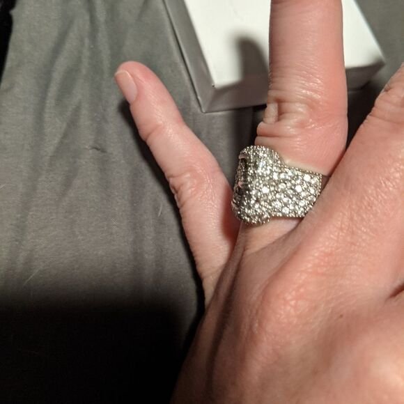 Sterling Silver CZ buckle ring - Picture 6 of 6